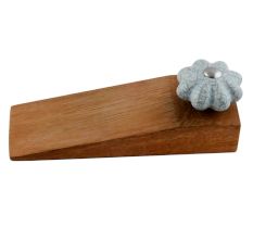 2 Pieces Baby Blue Crackle Wooden Door Stopper